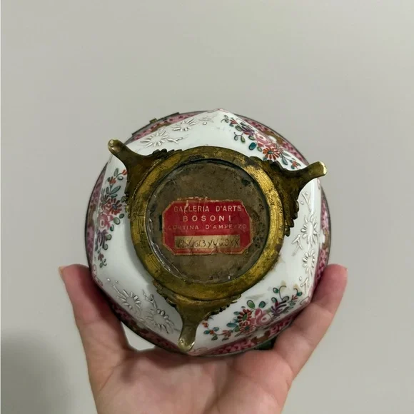 Antique Hand Painted Porcelain Trinket Box